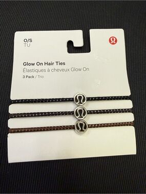 lululemon athletica Glow On Hair Ties - Black, Dark Brown, Brown